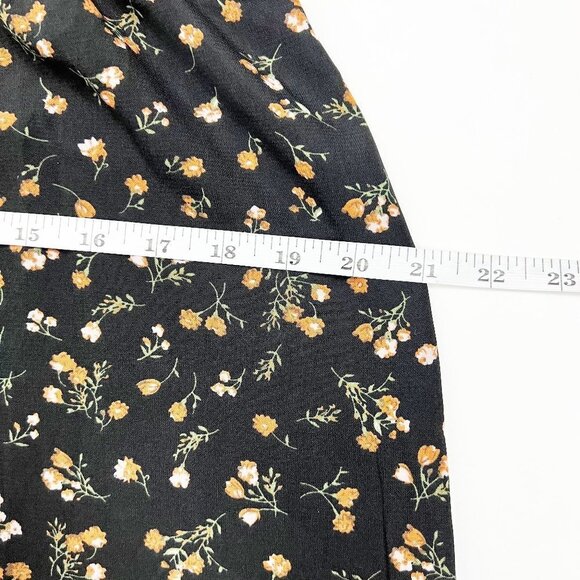 Nasty Gal Dress Women's 8 Black Orange Tea Floral Button Down Cinched Waist Mini - Picture 10 of 16